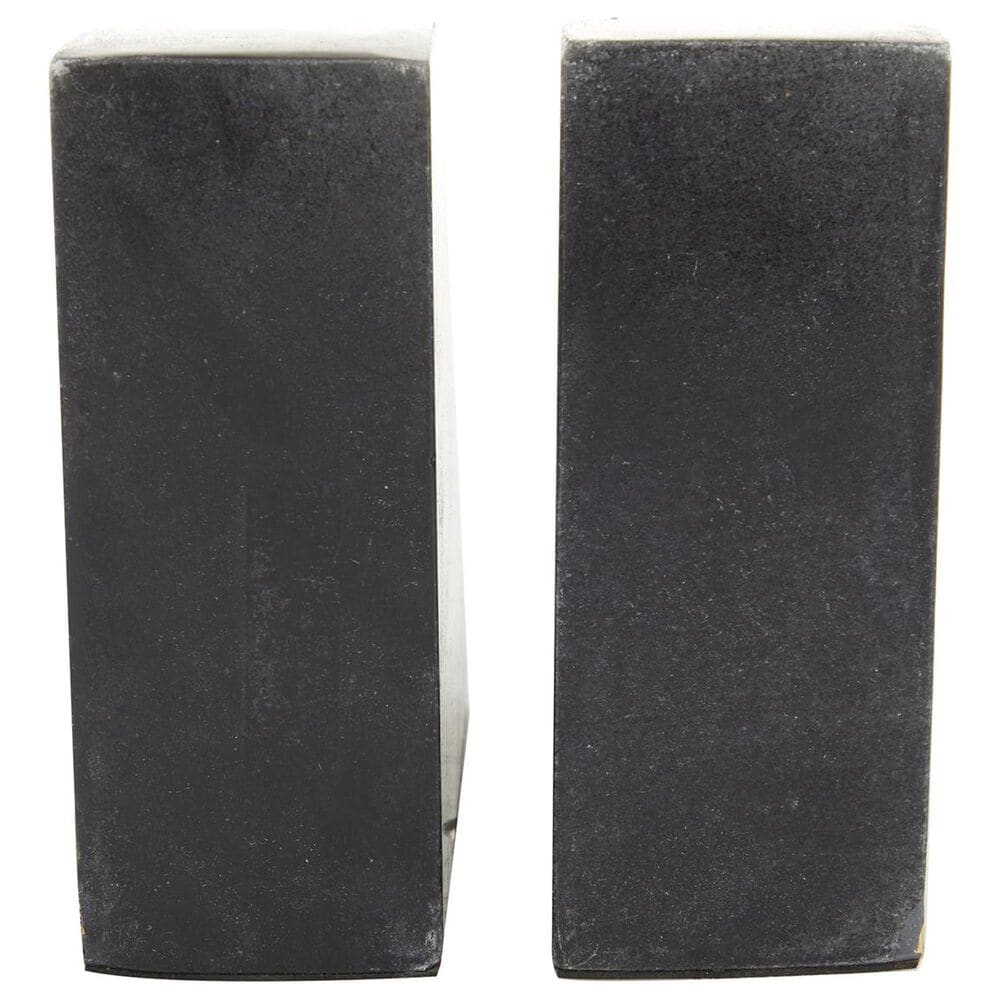 Maple and Jade 9 lbs Geometric Decorative Bookends with Gold Inlay in Black Set of 2, , large