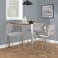 Lumisource Fuji High Back Counter Stool with Grey Fabric Cushion in Stainless Steel (Set of 2), , large