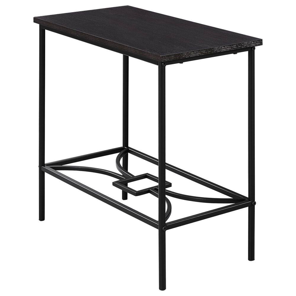Monarch Specialties 22" Accent Table in Cappuccino and Black, , large