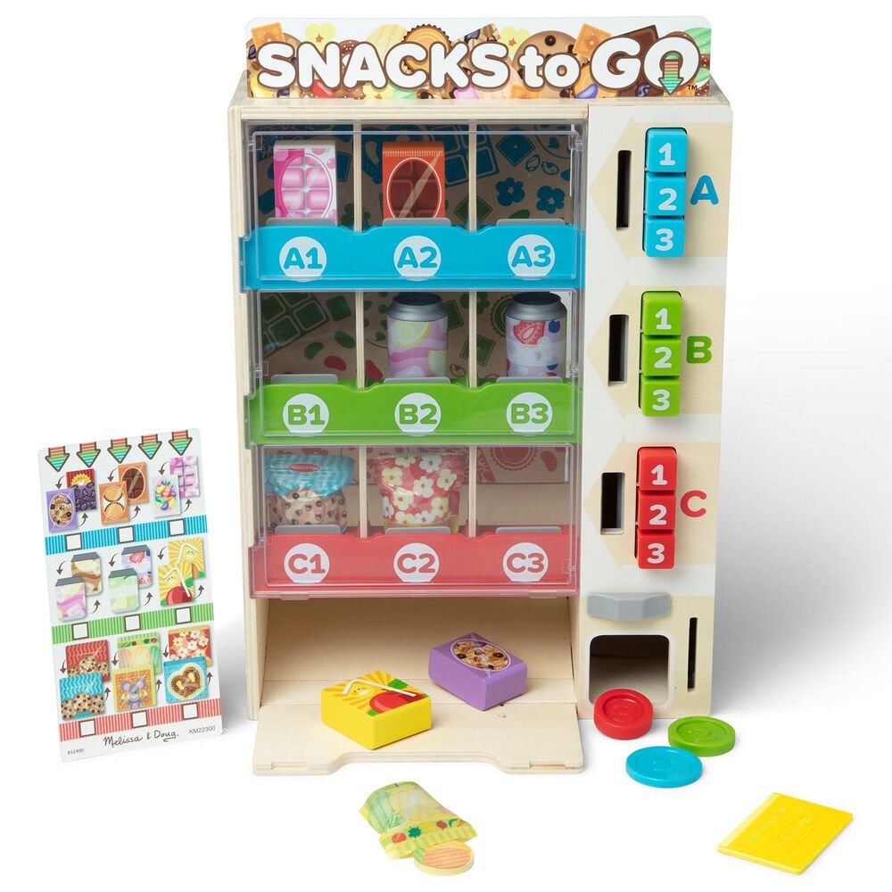 Melissa &amp; Doug Wooden Vending Machine Toy Set in Multicolor, , large
