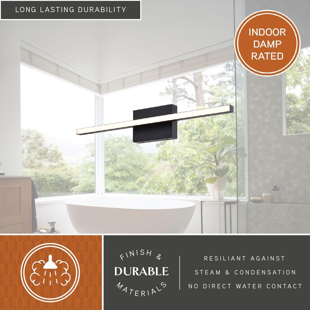Vaxcel Ashburn 1-Light Bathroom Vanity in Matte Black, , large