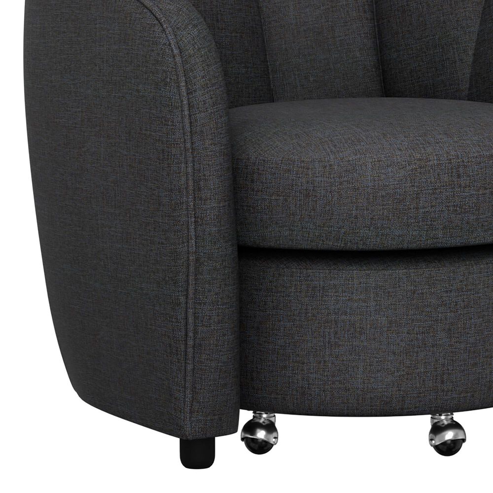 Golden Wave Furniture Elliot Accent Chair and Ottoman with Casters in Charcoal, , large