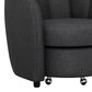 Golden Wave Furniture Elliot Accent Chair and Ottoman with Casters in Charcoal, , large