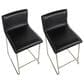 Lumisource Mara Counter Stool with Black Cushion in Stainless Steel (Set of 2), , large