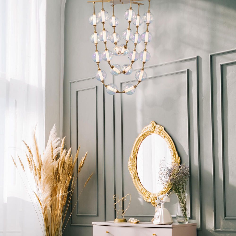 Golden Lighting Pearla 28" LED Pendant in Brushed Champagne Bronze, , large