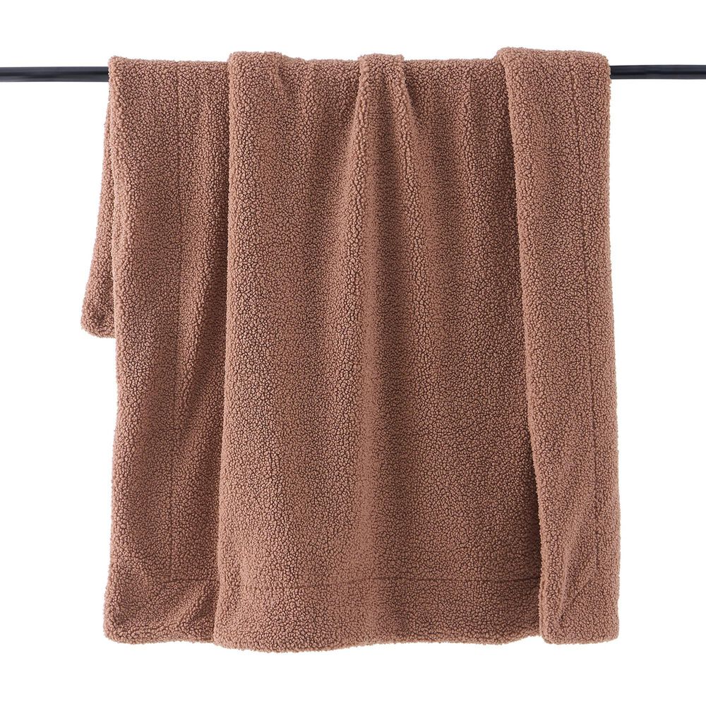 HiEnd Accents Teddy 50" x 60" Throw Blanket in Dusty Rose, , large