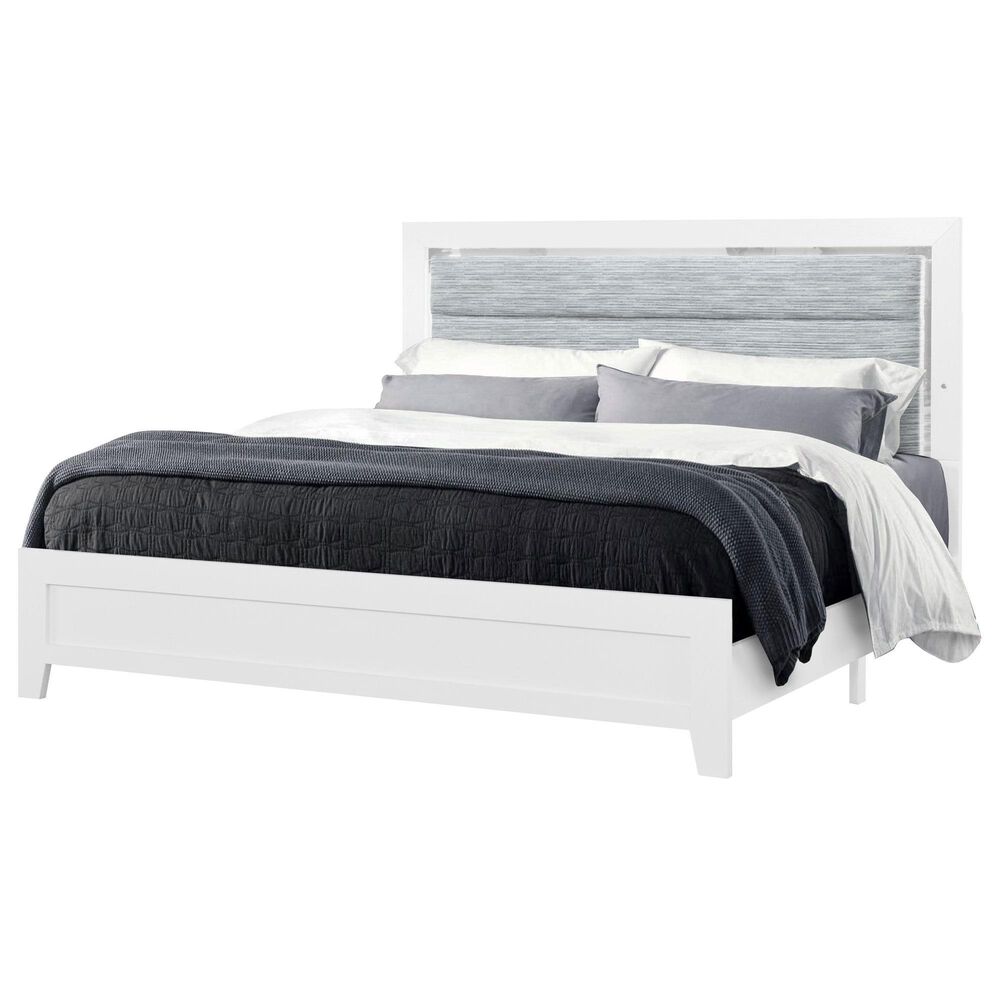 Global Furniture USA Luccia King Bed with LED in White, , large