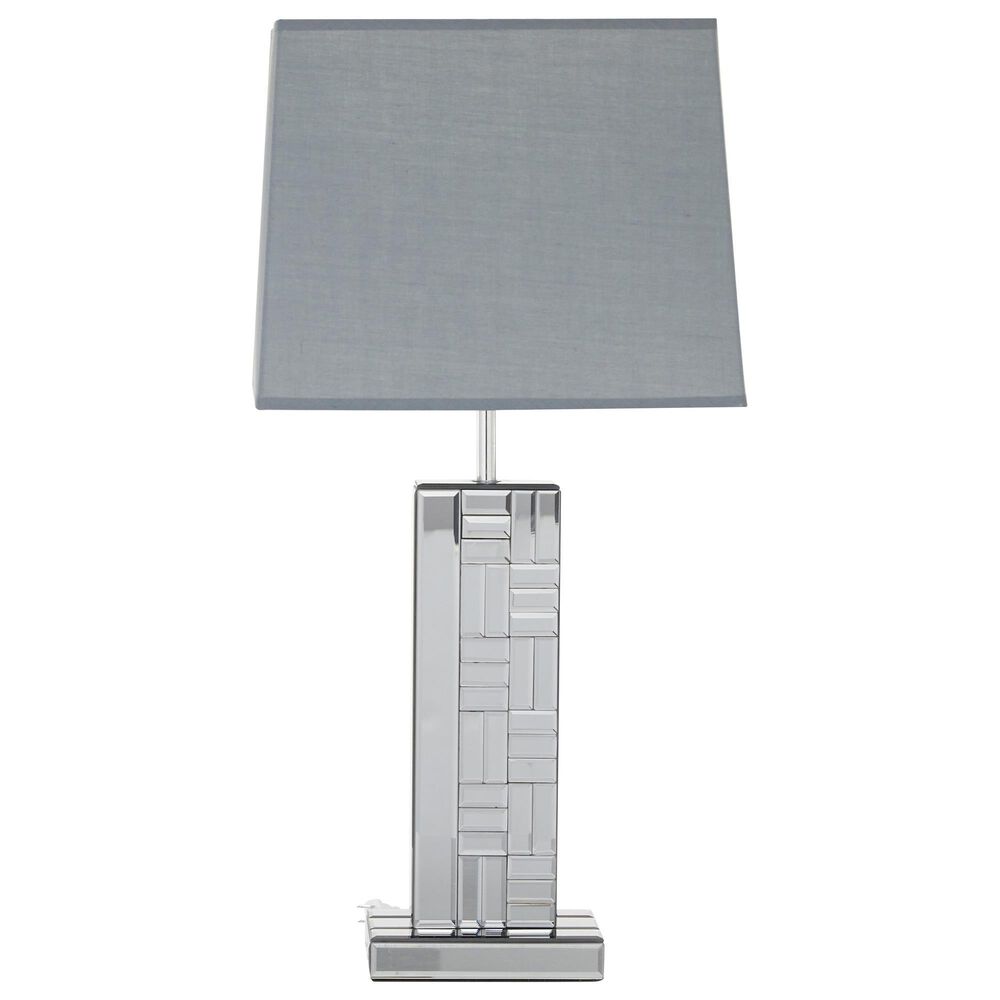 Maple and Jade Glam Table Lamp with Rectangular Shade in Silver, , large