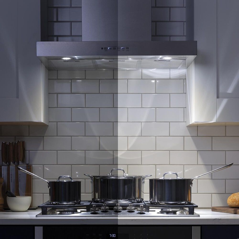 GE Profile 36&quot; Designer Wall Mount Hood with Dimmable LED Lighting in Stainless Steel, , large
