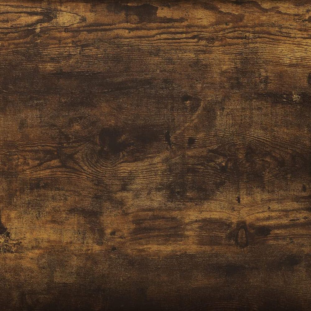 HOMLUX End Table with Open Shelf in Amber Pine and Black, , large