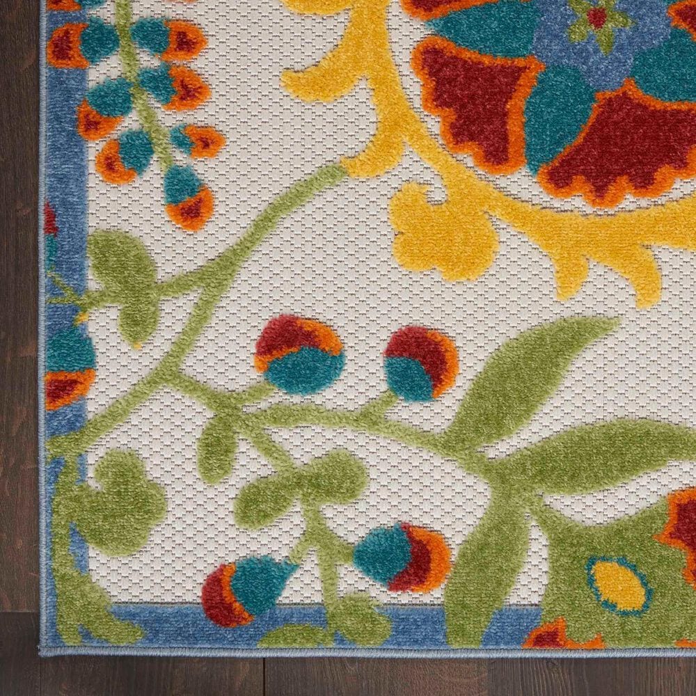 Nourison Aloha ALH17 2&#39;8&quot; x 4&#39; Ivory and Multicolor Indoor/Outdoor Area Rug, , large