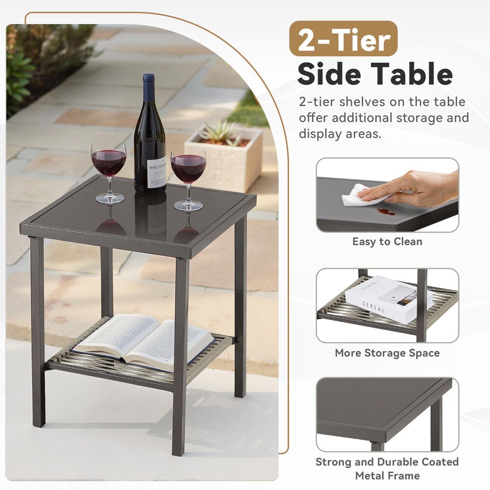 Sunwell Garden Chat Set in Dark Grey (Set of 5), , large