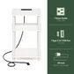HOMLUX 3-Tier Turn-N-Tube End Table with Charging Station in White, , large
