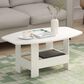 HOMLUX 2-Tier Oval Coffee Table in White, , large