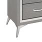 New Heritage Design Huxley King Upholstered Bed and Two Nightstands in Gray, , large