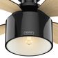 Hunter Cranbrook Low Profile 52" Ceiling Fan with Light in Gloss Black, , large