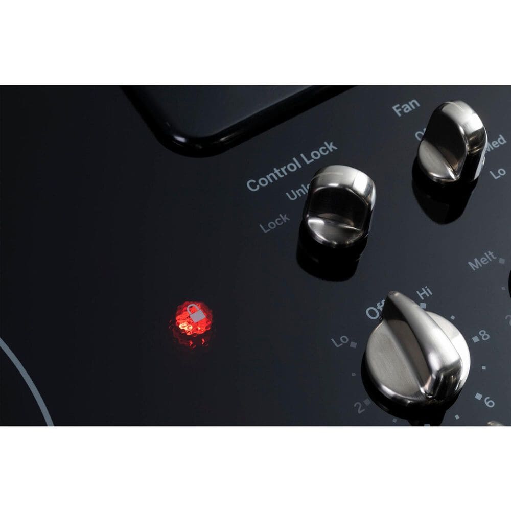 GE Profile 30" Downdraft Electric Cooktop in Black and Stainless Steel, , large