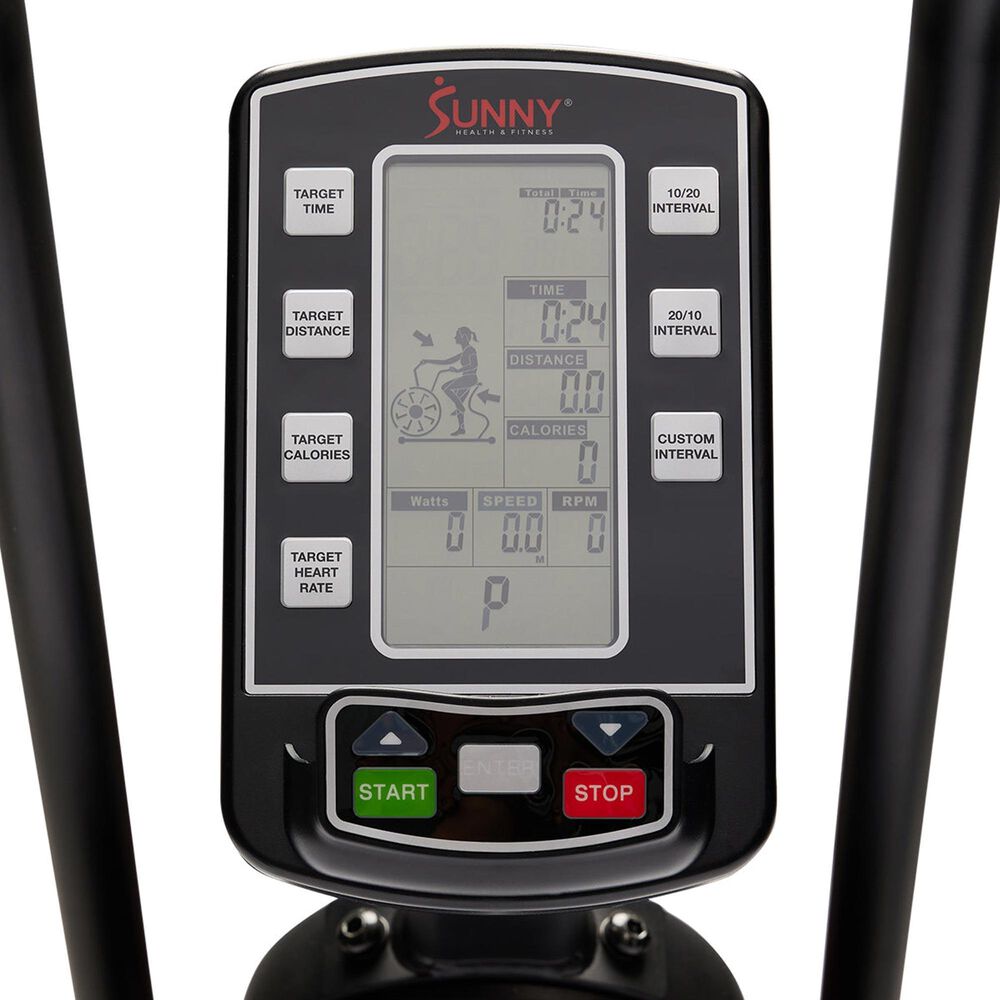 Sunny Health &amp; Fitness Tornado Smart Premium Air Resistance Exercise Bike in Black and Red, , large