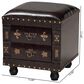 Baxton Studio Charlier Storage Ottoman with Book Spine Drawer in Dark Brown, , large