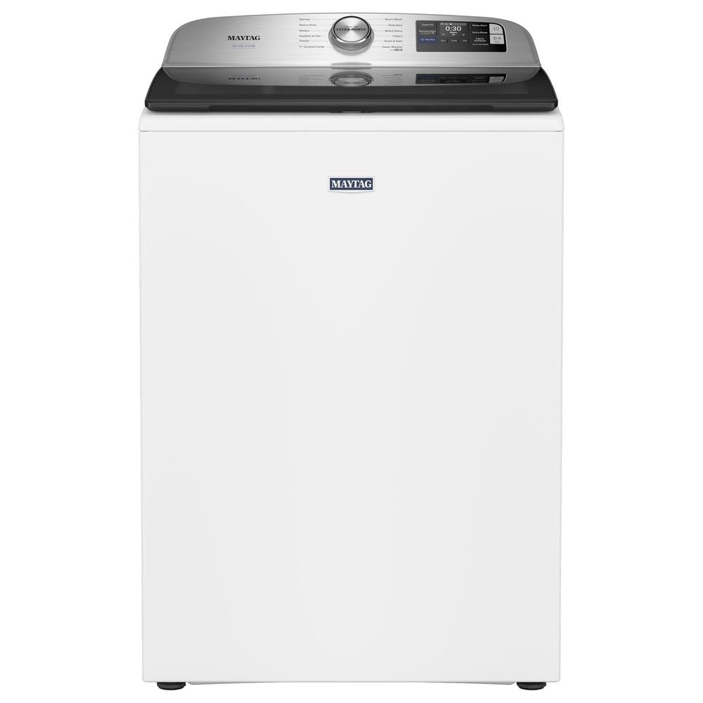 Maytag 5.2 Cu. Ft. Smart Pet Pro Top Load Agitator Washer in White, , large