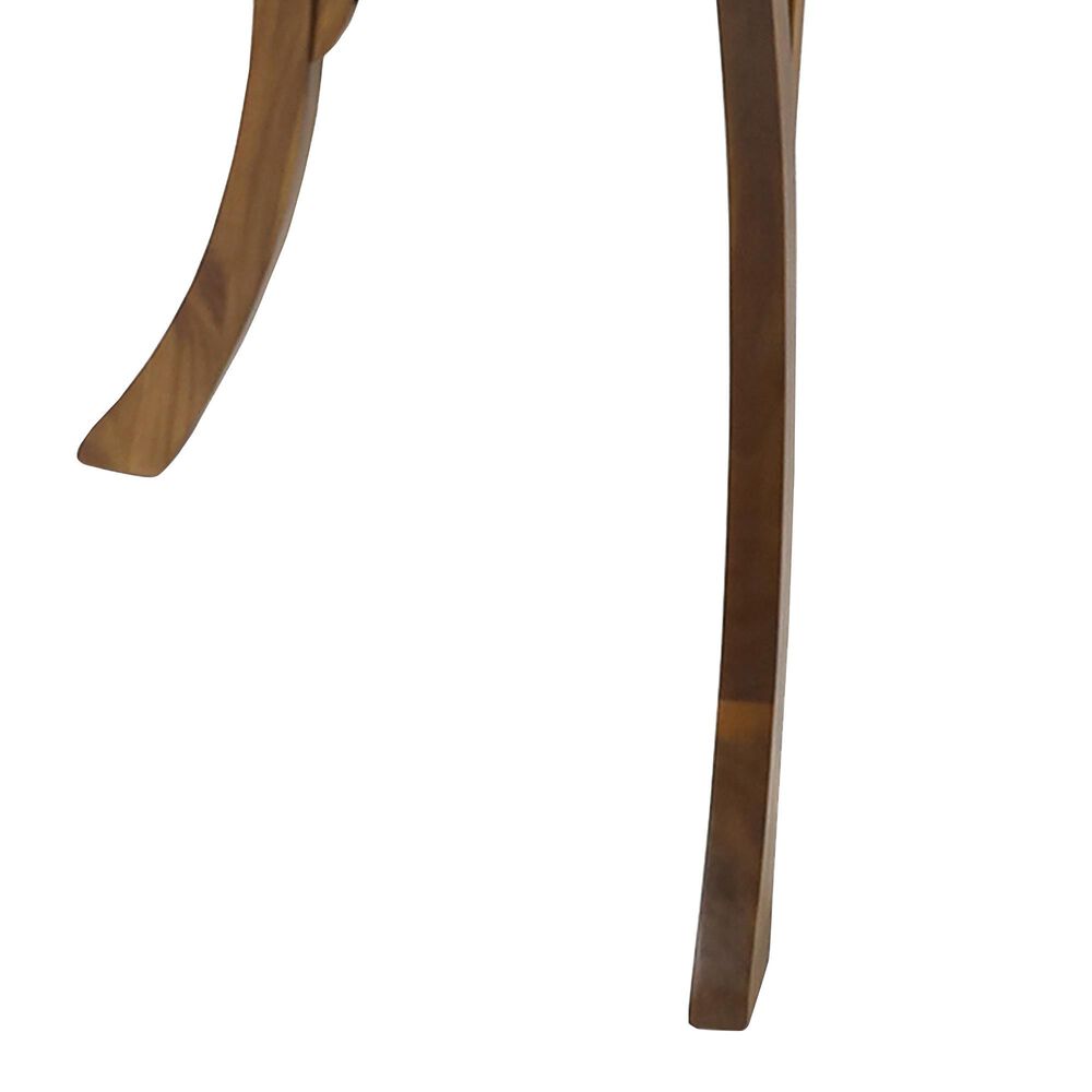 Hearth and Haven 70&quot; Outdoor Oval Dining Table with Slatted Tabletop and Curved Y-Shaped Legs in Teak, , large