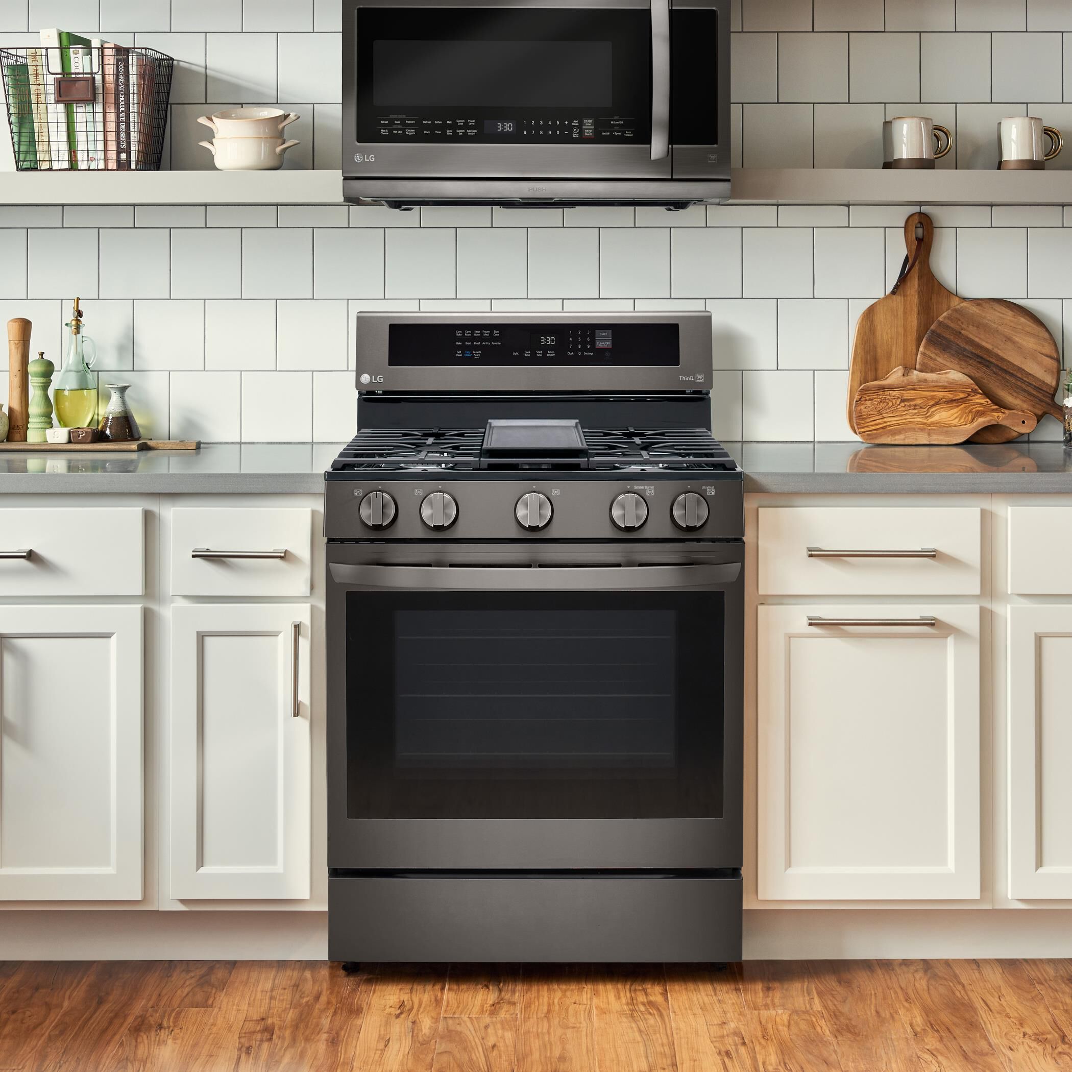 Lg black shop stainless gas stove