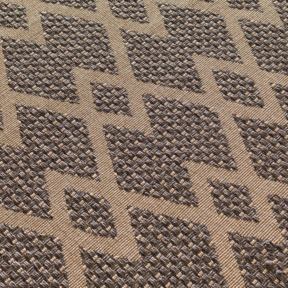 Central Oriental Santorini Chevron Diamonds 5&#39;3&quot; x 7&#39;7&quot; Natural and Pebble Area Rug, , large