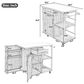 Hearth and Haven Outdoor Kitchen Island Cart with Stainless Steel Top, Towel and Spice Racks in Dark Brown, , large