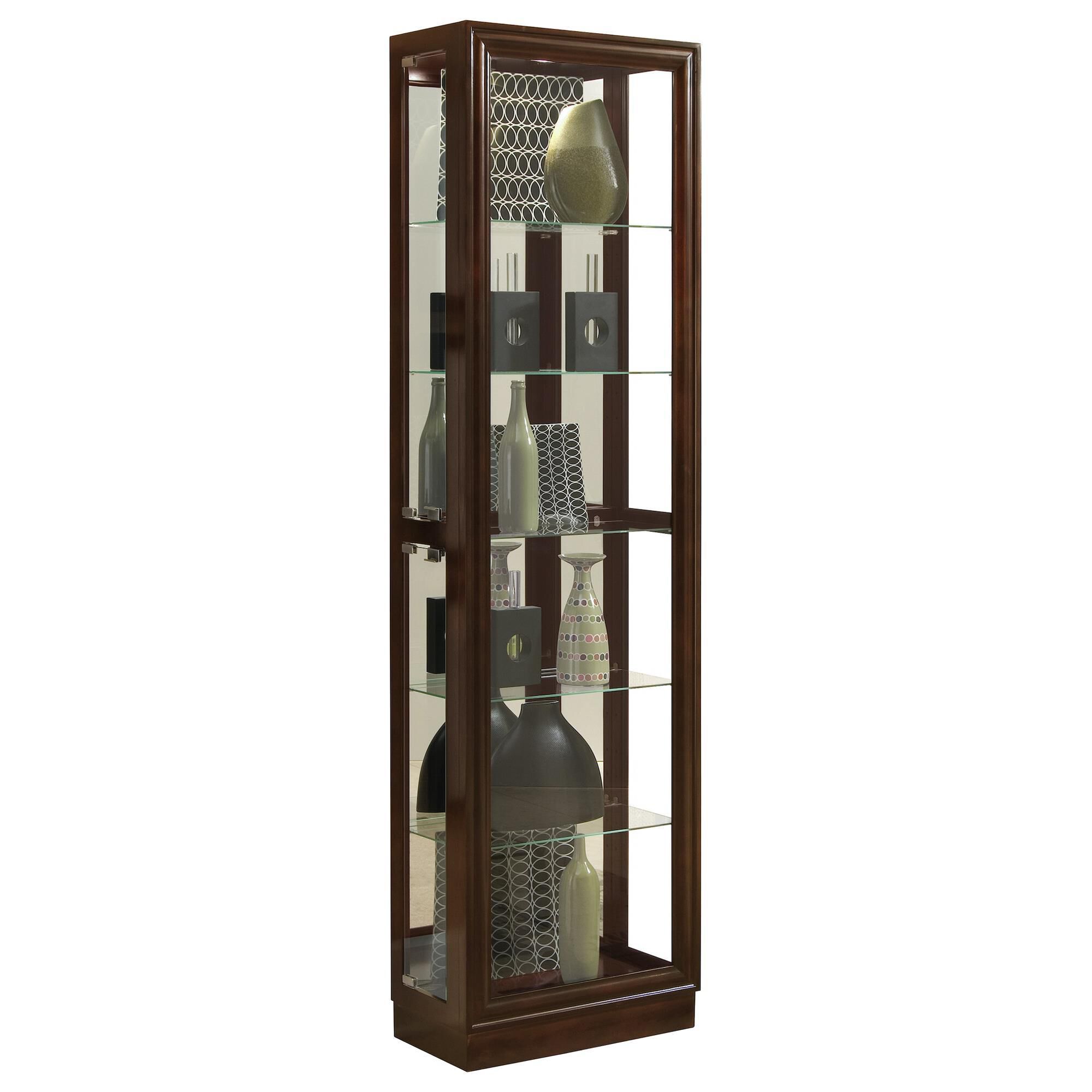 Chapel Hill 5 Shelf Curio Cabinet in Cherry Brown NFM
