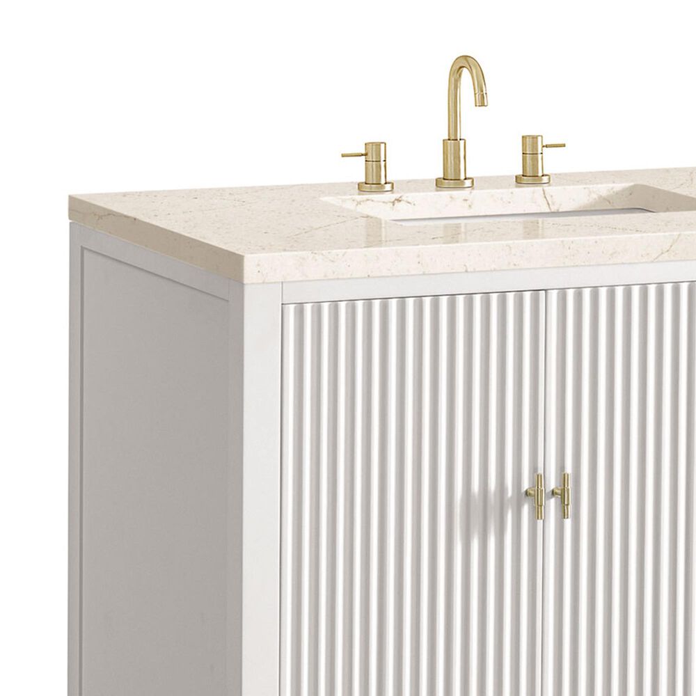James Martin Vanities Myrrin 72&quot; Double Vanity in Bright White with 3 cm Eternal Marfil Quartz Top, , large
