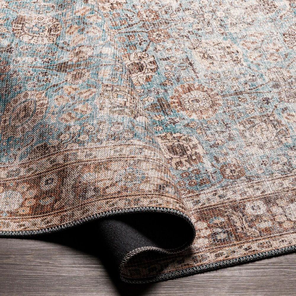 Surya Colin 2&#39;7&quot; x 10&#39; Light Blue, Tan, Orange, Brown and Cream Runner, , large