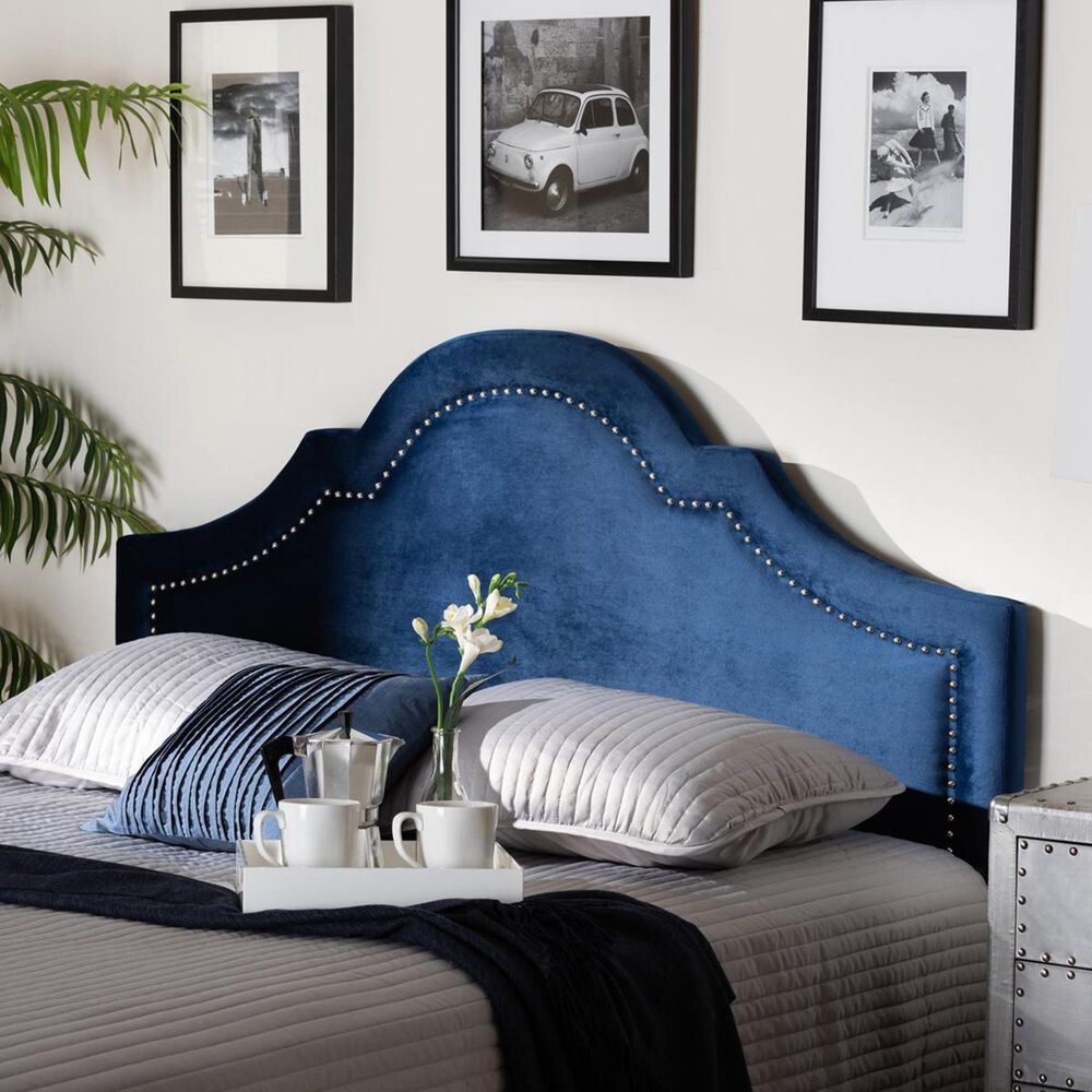 Baxton Studio Rita Queen Headboard in Blue, , large
