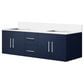 Lexora Home Geneva 60" Double Bathroom Vanity in Navy Blue with 2 cm White Quartz Top and Rectangular Sinks, , large