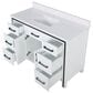 Lexora Home Ziva 48" Single Bathroom Vanity in White with 2 cm White Cultured Marble Top and Rectangular Sink, , large