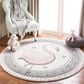Safavieh Carousel CRK154 6"7" Round Pink and Ivory Kids Area Rug, , large
