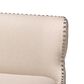 Baxton Studio Gradisca Bar Bench Banquette with Light Beige Cushion in Dark Walnut, , large