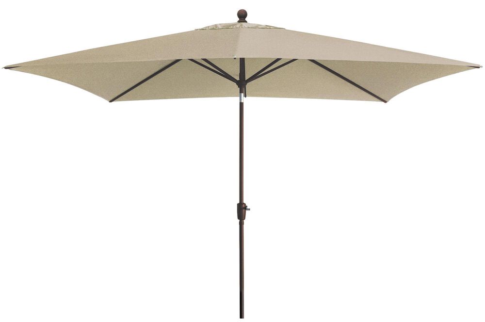 Garden Party 6.5" x 10" Ridge Beach Market Umbrella in Bronze Frame with Stand, , large
