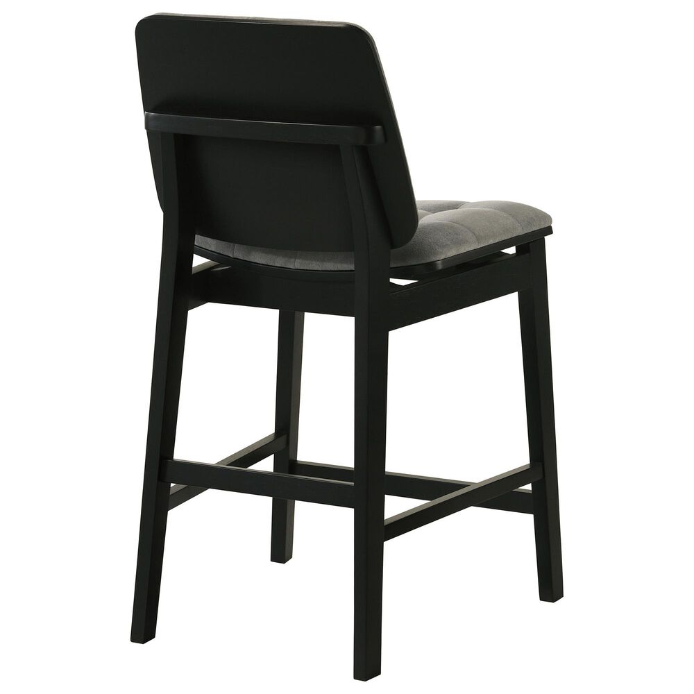 Coaster Redbridge Counter Stool with Grey Cushion in Black, , large