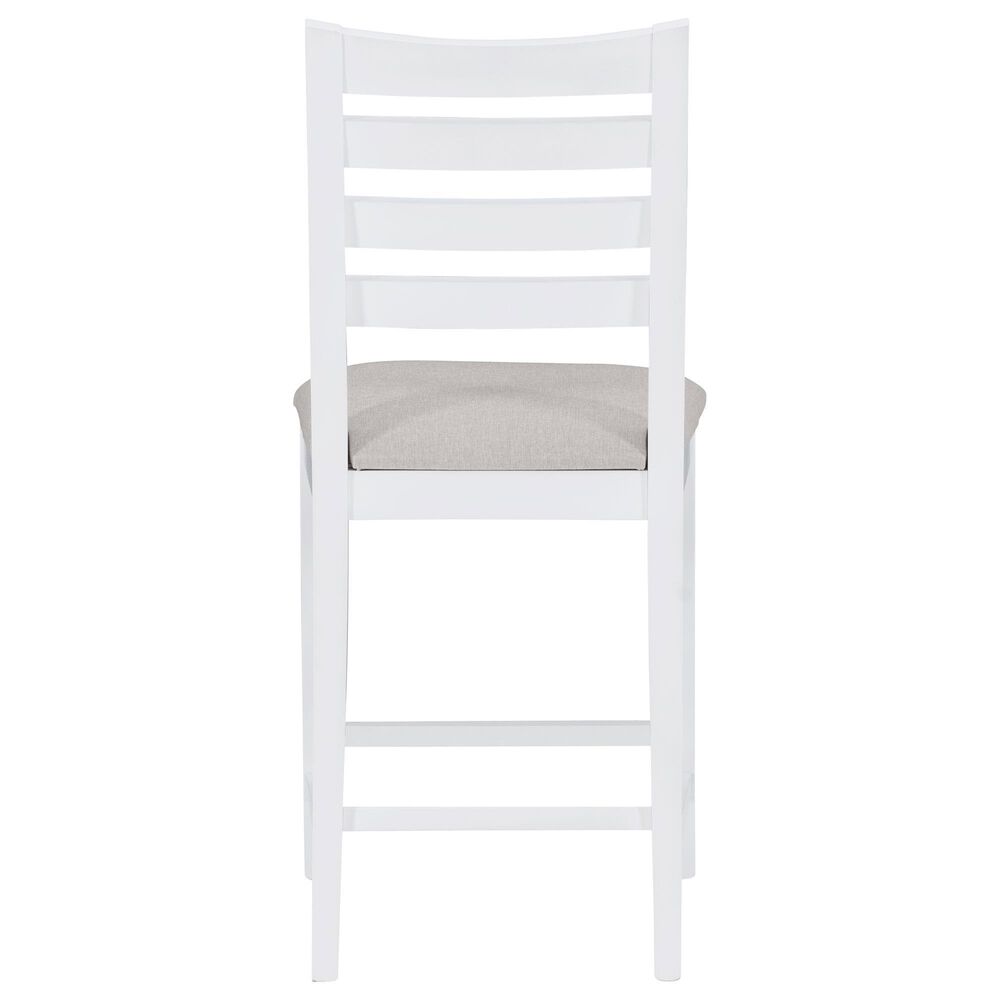 Linon Home Decor Flynn 22" Counter Stool with Light Grey Cushion in White, , large
