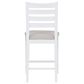 Linon Home Decor Flynn 22" Counter Stool with Light Grey Cushion in White, , large