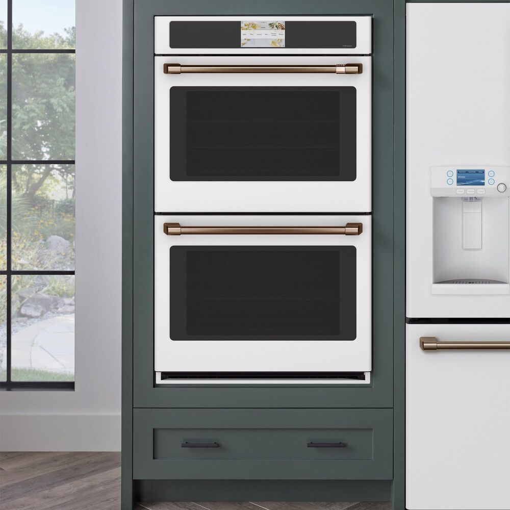 Cafe 2-Piece Kitchen Package with Matte White 30" Smart Built-In Convection Double Wall Oven and Stainless Steel 30" Gas Cooktop, , large