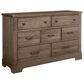 Viceray Collections Cool Rustic 7-Drawer Dresser with Mirror in Stone Grey, , large