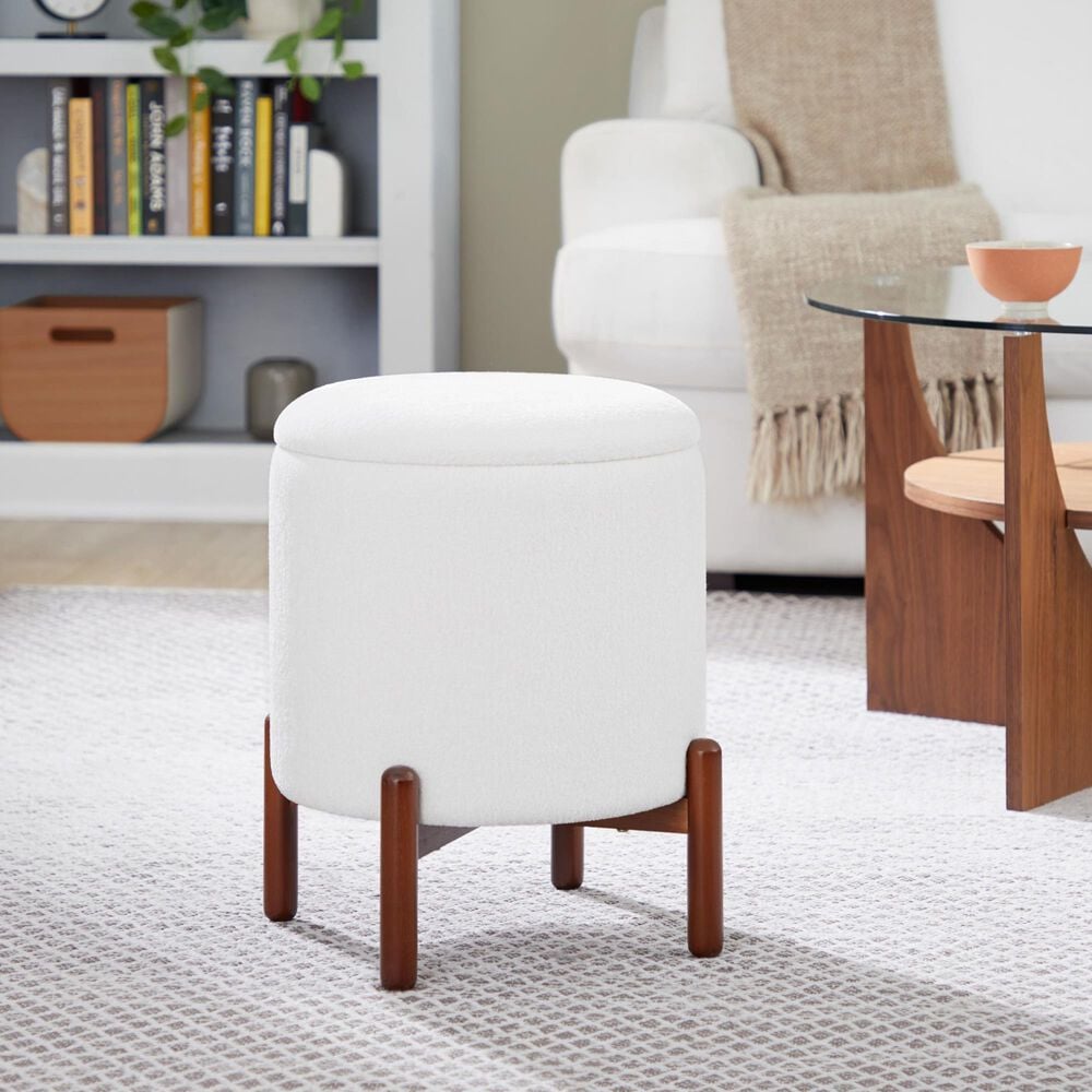 Lumisource Daniella Storage Ottoman in White, , large
