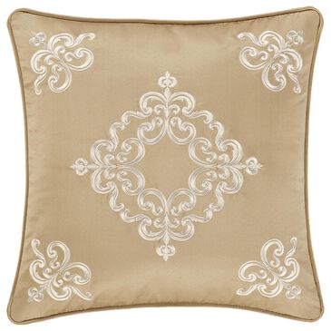 J. Queen New York Potenza 18" Square Throw Pillow in Ivory and Gold, , large