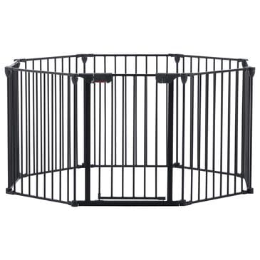 HOMLUX 8-Panel Adjustable Pet Gate in Black, , large