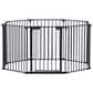 HOMLUX 8-Panel Adjustable Pet Gate in Black, , large
