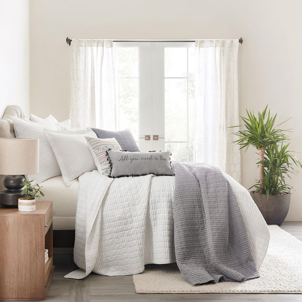 Levtex Mills Waffle 3-Piece Full/Queen Quilt Set in Bright White, , large