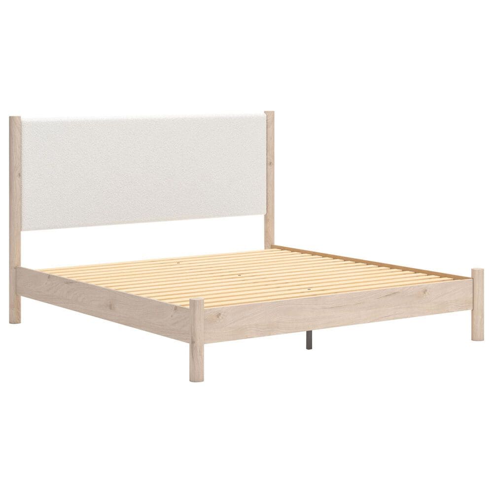 Ashley Cadmori 5 Piece King Platform Bedroom Set in Brown and White, , large