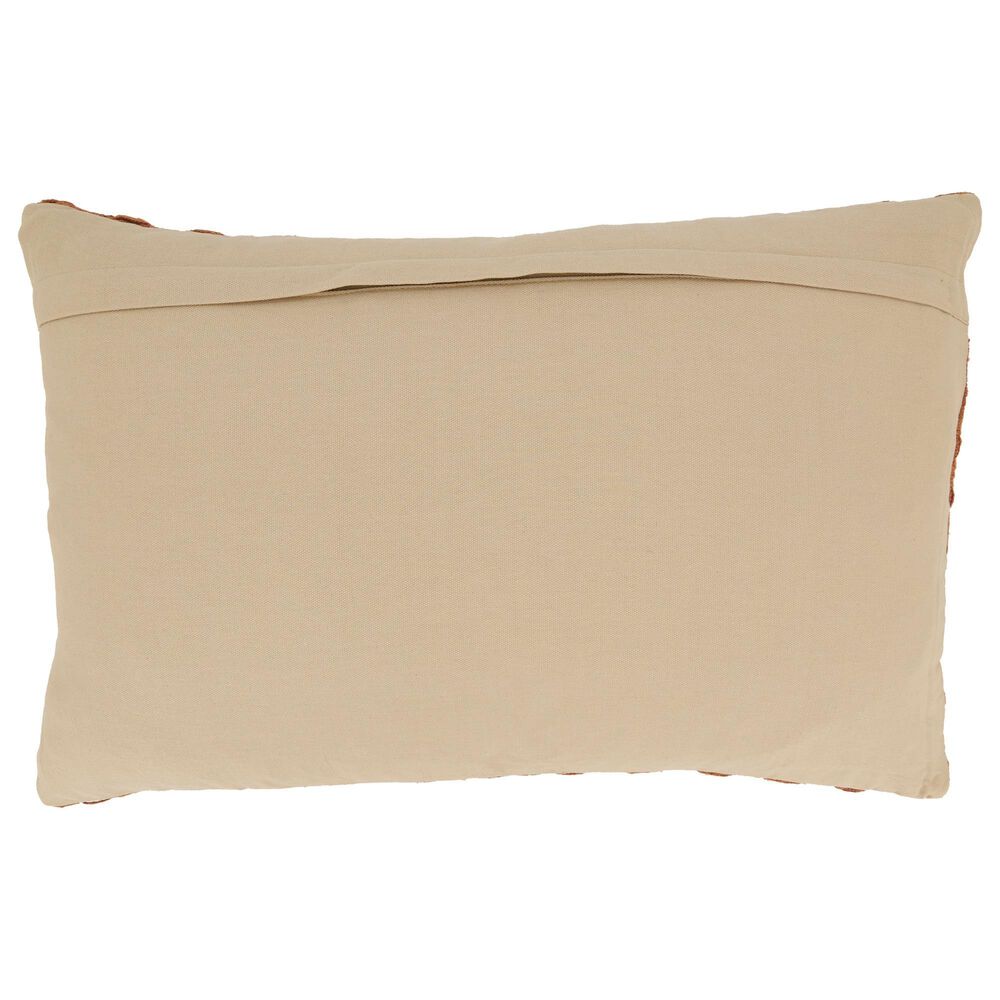 Saro Waffle Weave 16" x 24" Throw Pillow in Rust, , large