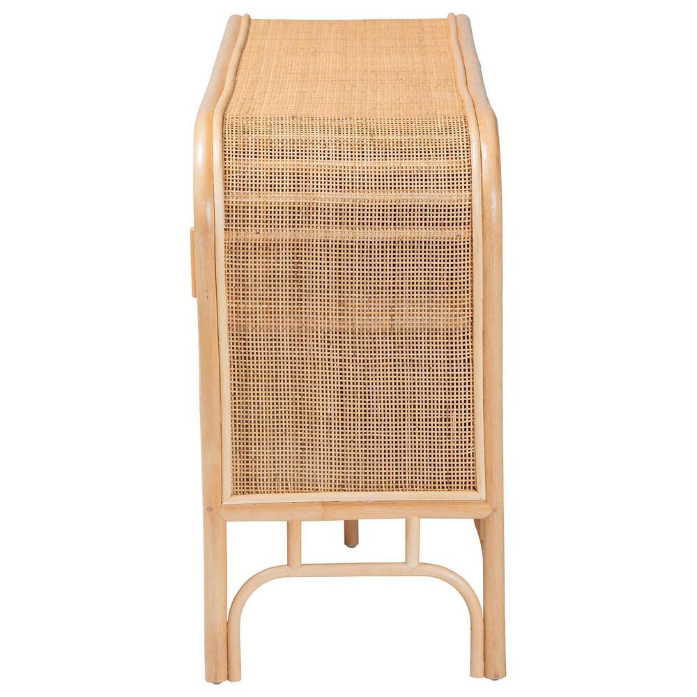 Baxton Studio Carabella 2-Door Rattan Storage Cabinet in Natural, , large